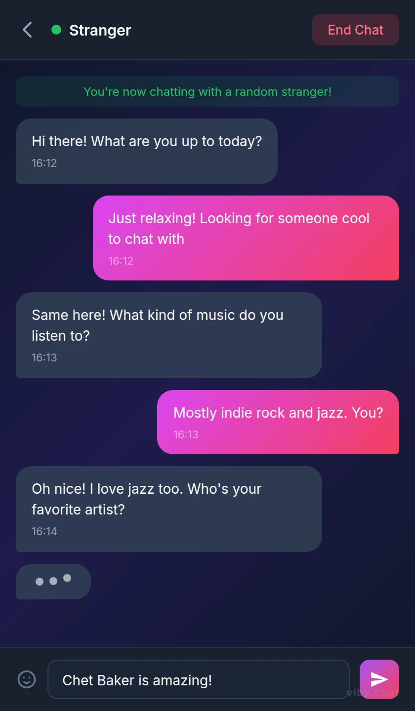 free text chat mobile view
