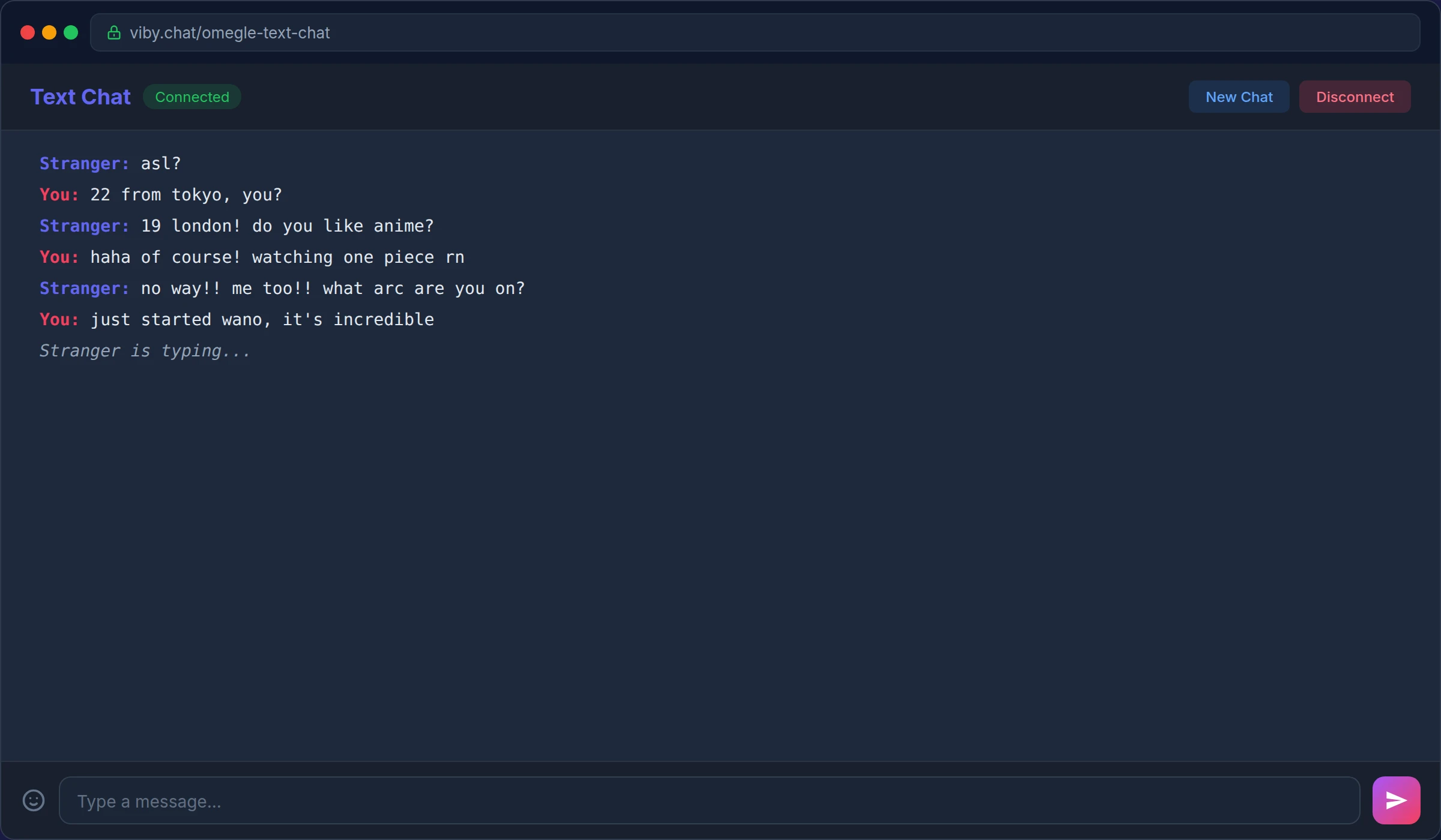 omegle text chat desktop view