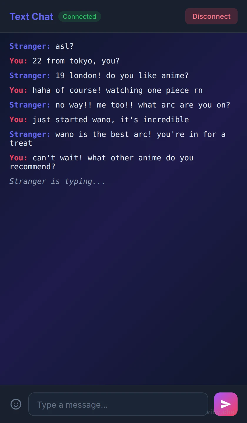 omegle text chat mobile view