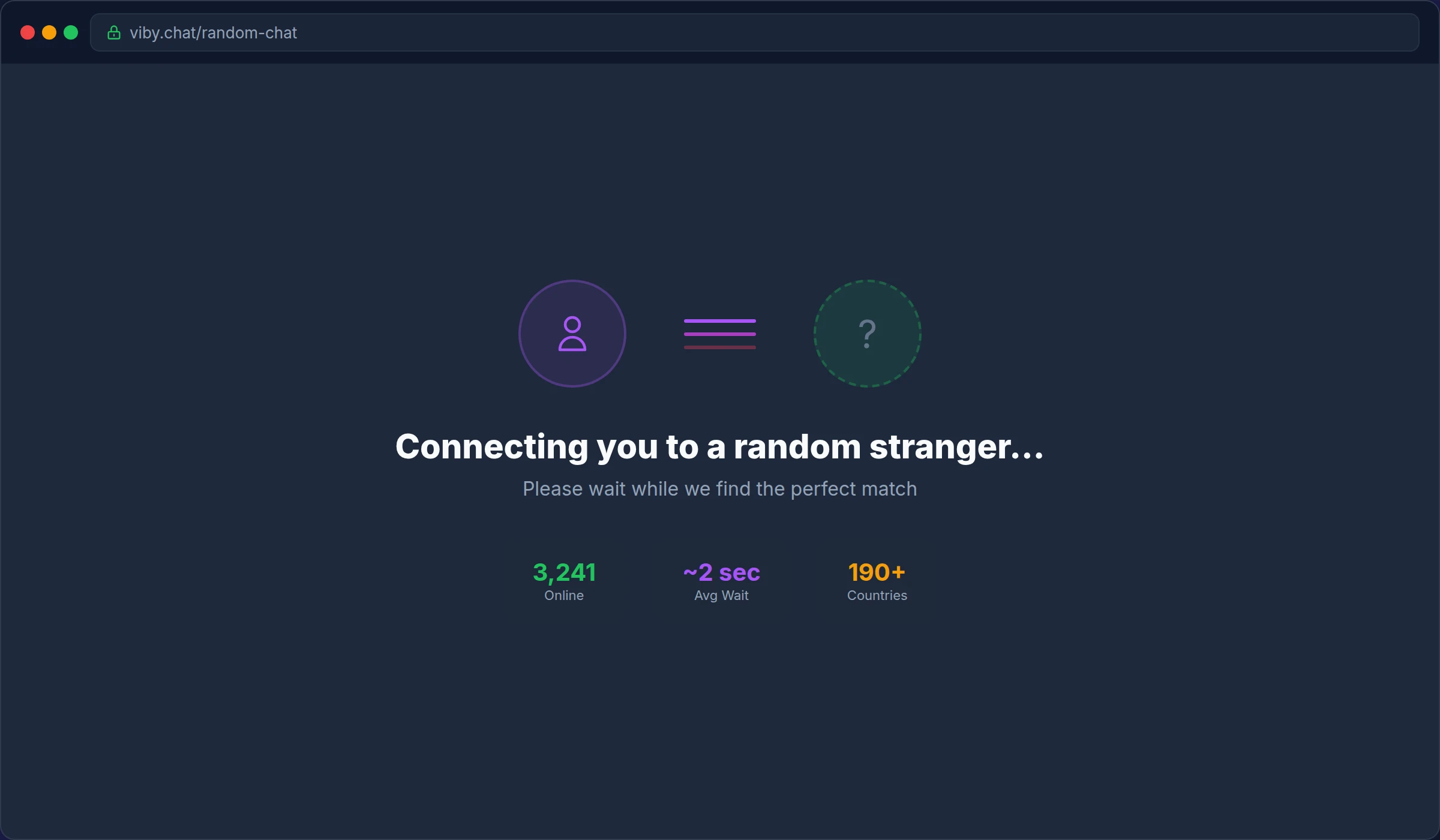 random chat desktop view